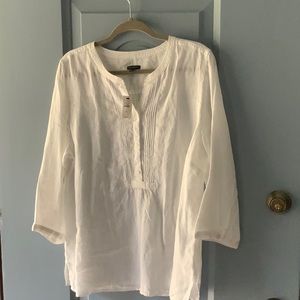 NWT Talbots White Linen Tunic Size XL